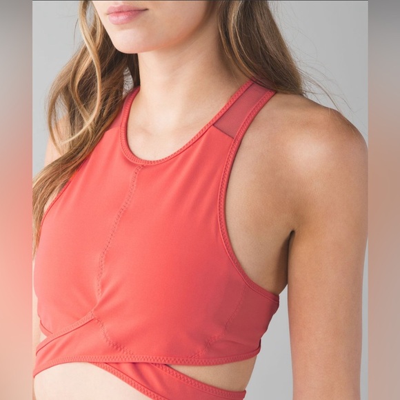 NWT Lululemon Wanderlust Yoga Haven Bra Cape Red Sz 4 - Picture 2 of 9